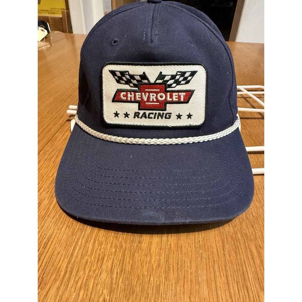 Chevrolet Racing Snapback Hat Navy Roped Patch GM Licensed Cap